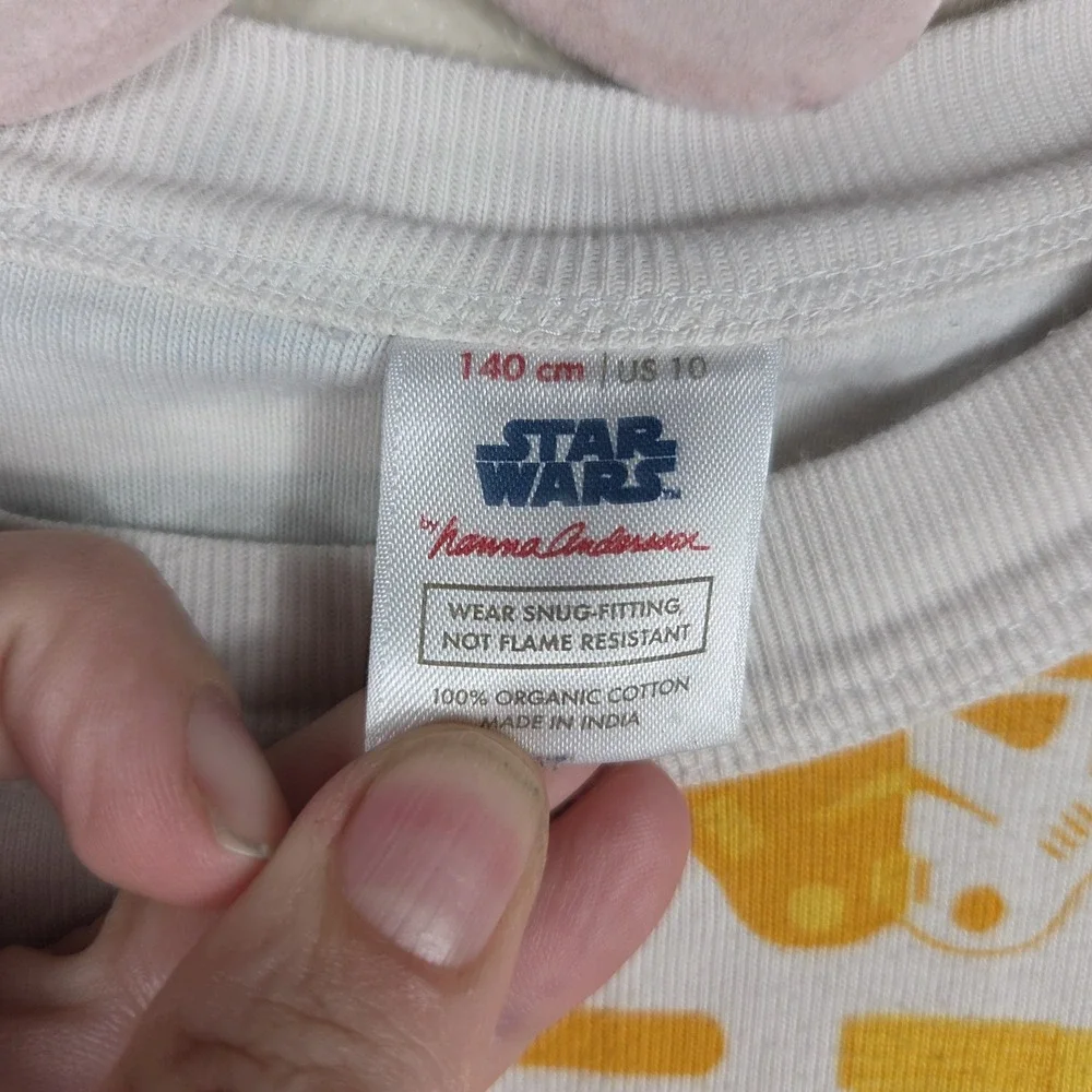 Hanna Andersson Star Wars Pajama Set Organic Cotton Darth Vader R2D2 Size 10